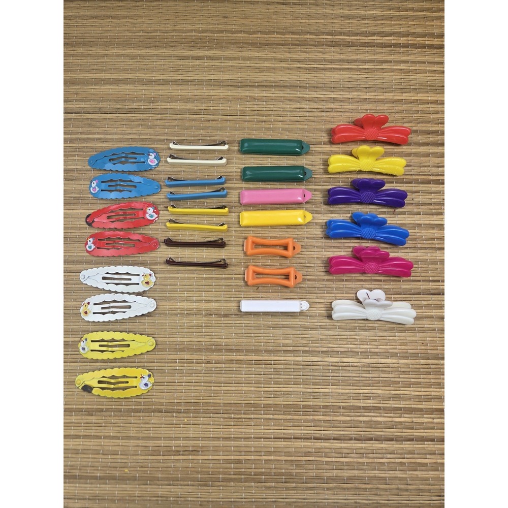 Vintage Barrette Lot Colorful Goody Stay Tight Plastic Metal Anime 80s 90s